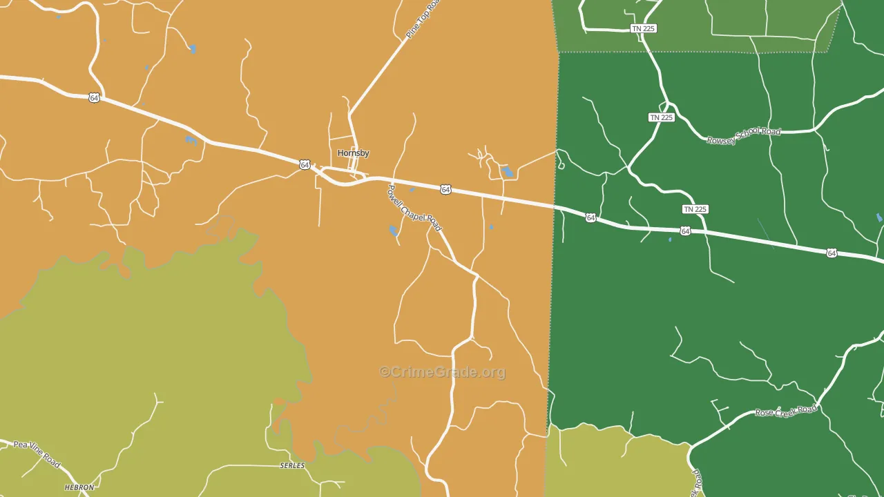 38044, TN Map of Vehicle Theft Rates
