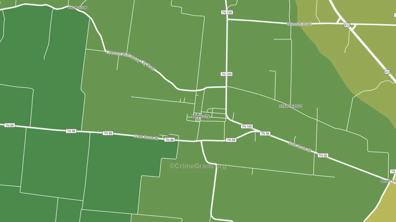 38050, TN Map of Vehicle Theft Rates