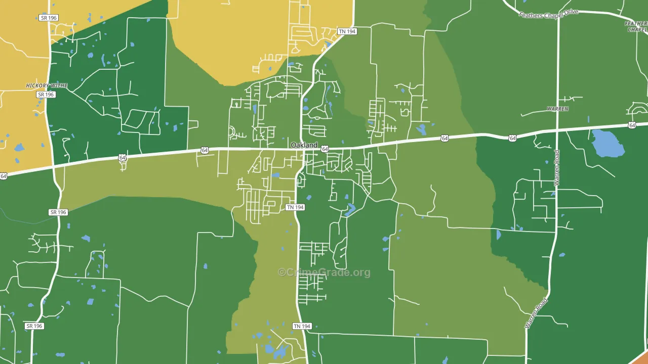 38060, TN Map of Vehicle Theft Rates