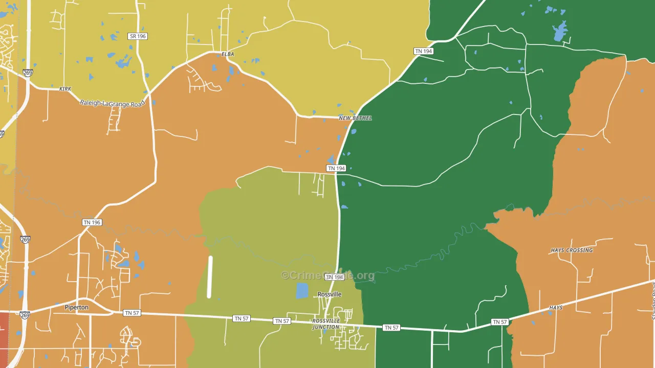 38066, TN Map of Vehicle Theft Rates