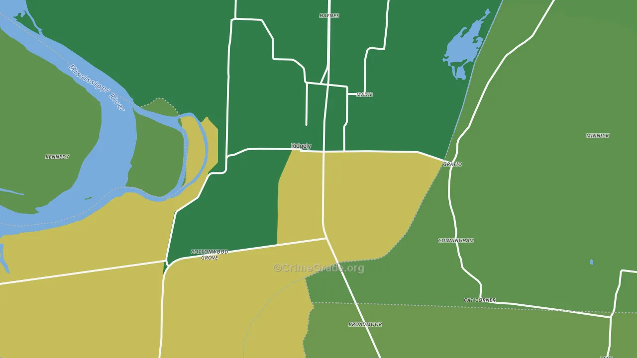 38080, TN Map of Vehicle Theft Rates