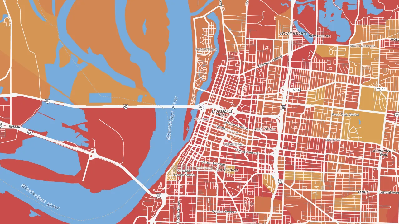 38103, TN Map of Vehicle Theft Rates