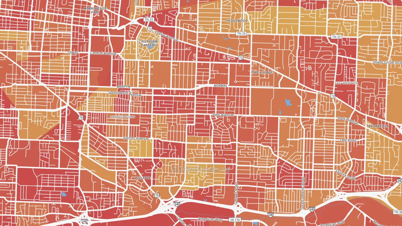 38111, TN Map of Vehicle Theft Rates