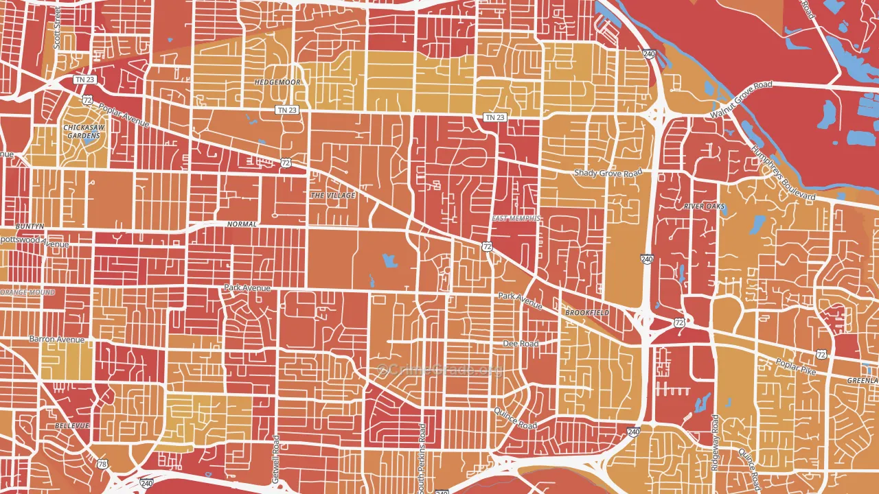 38117, TN Map of Vehicle Theft Rates
