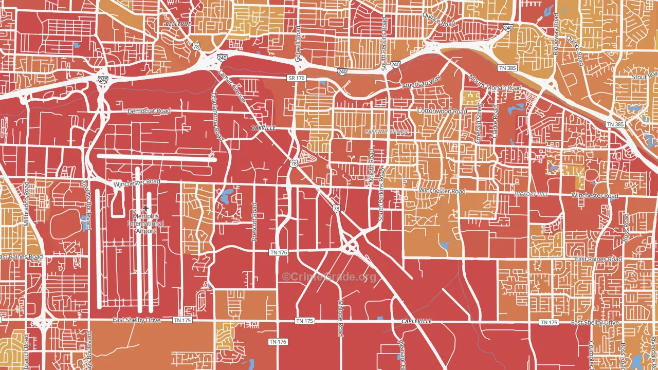 38118, TN Map of Vehicle Theft Rates