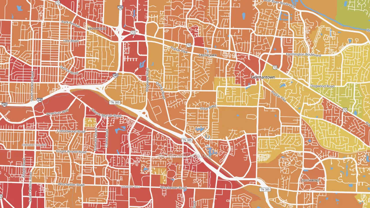38119, TN Map of Vehicle Theft Rates