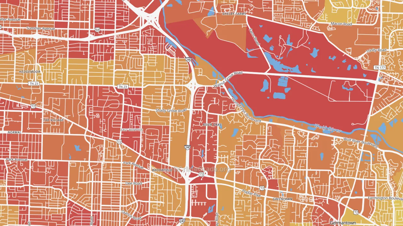 38120, TN Map of Vehicle Theft Rates