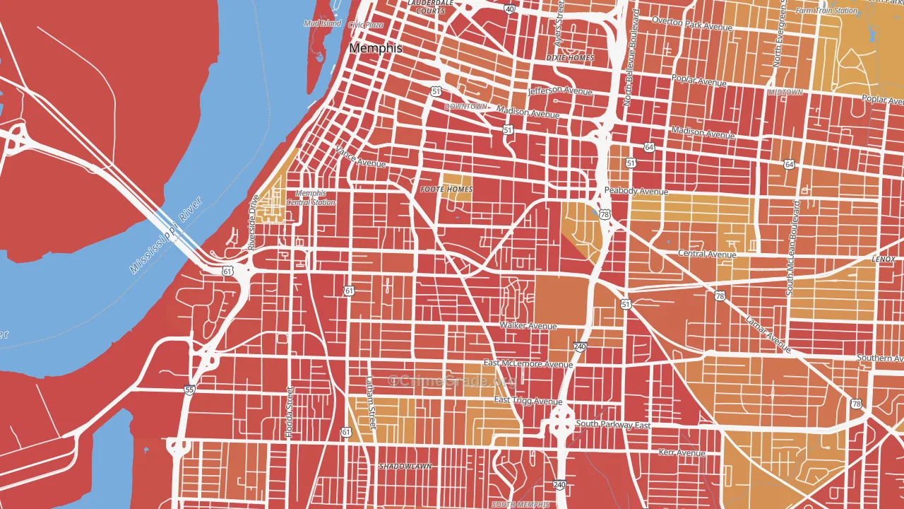 38126, TN Map of Vehicle Theft Rates
