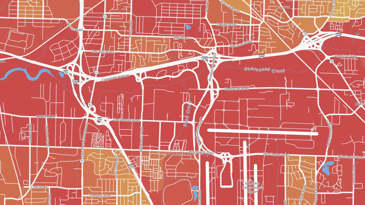 38131, TN Map of Vehicle Theft Rates