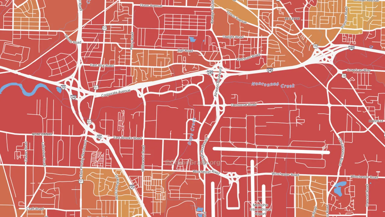 38132, TN Map of Vehicle Theft Rates