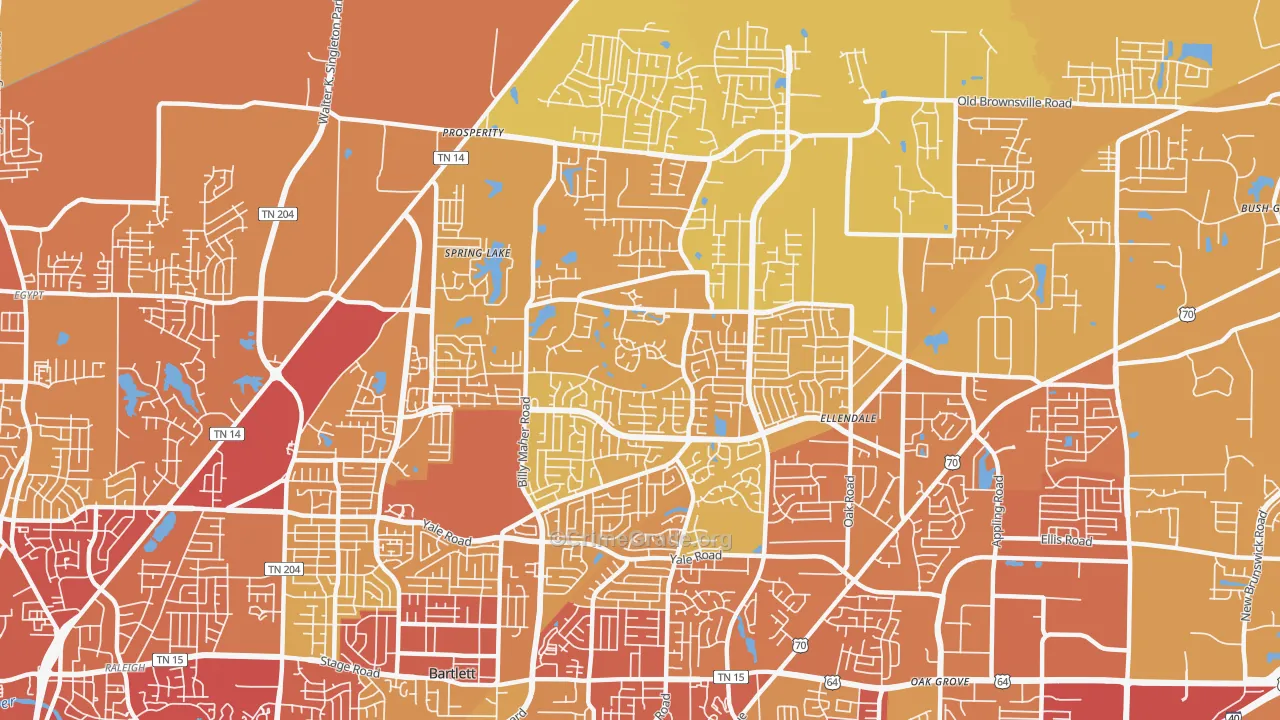 38135, TN Map of Vehicle Theft Rates