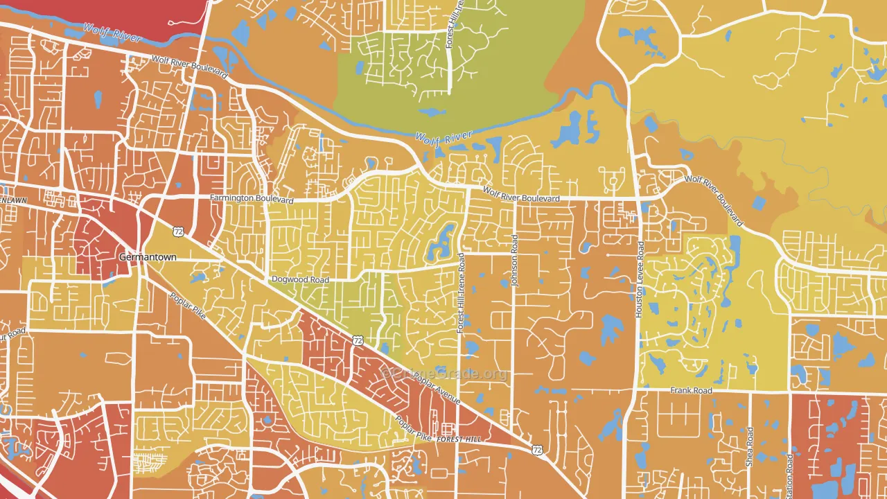 38139, TN Map of Vehicle Theft Rates
