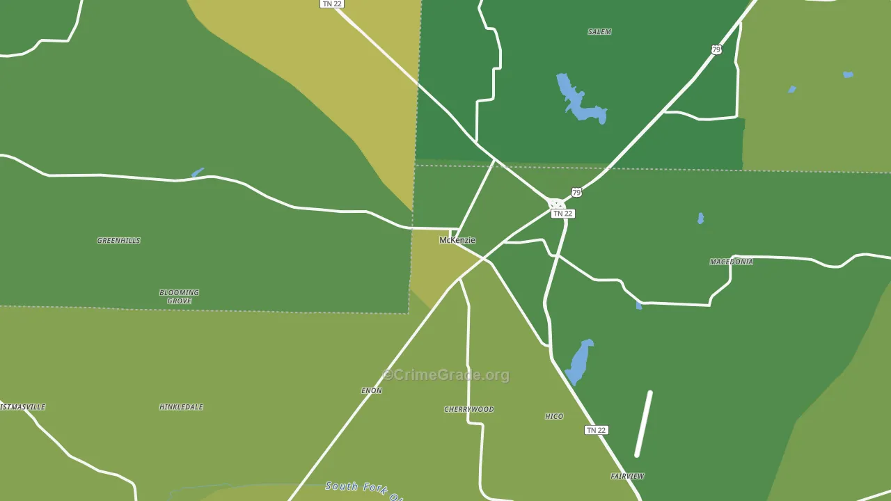 38201, TN Map of Vehicle Theft Rates
