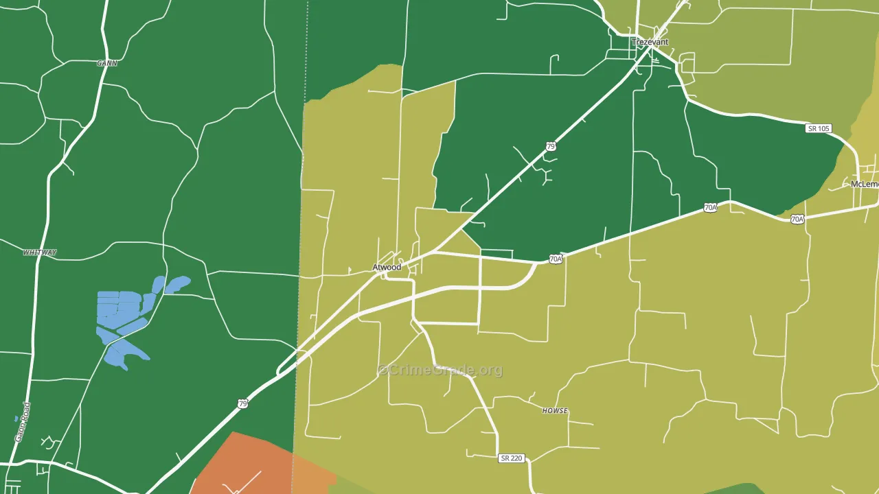 38220, TN Map of Vehicle Theft Rates