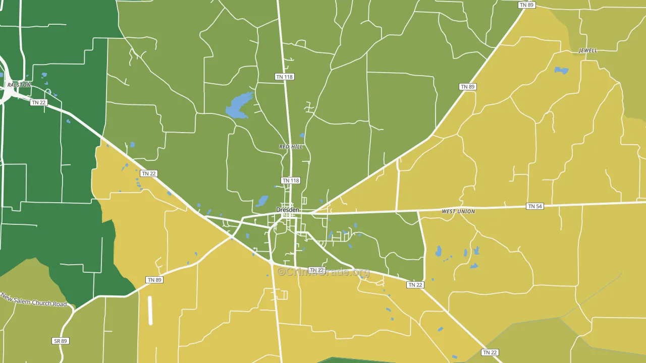 38225, TN Map of Vehicle Theft Rates