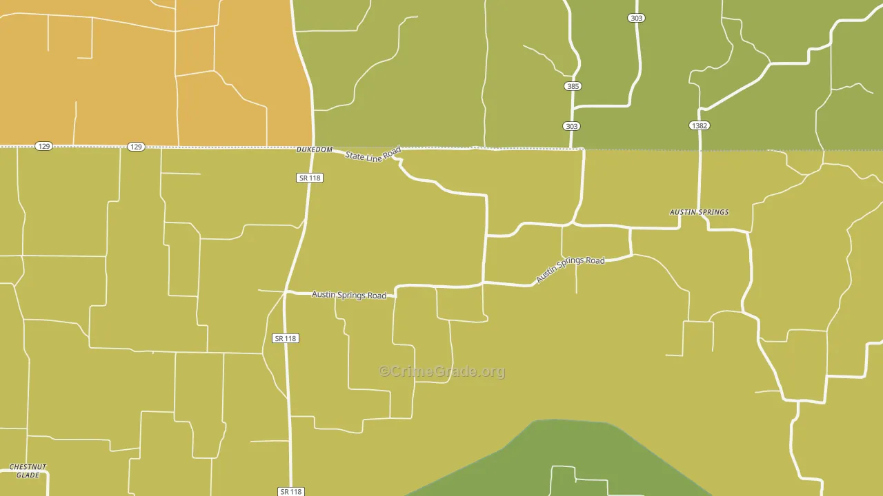 38226, TN Map of Vehicle Theft Rates