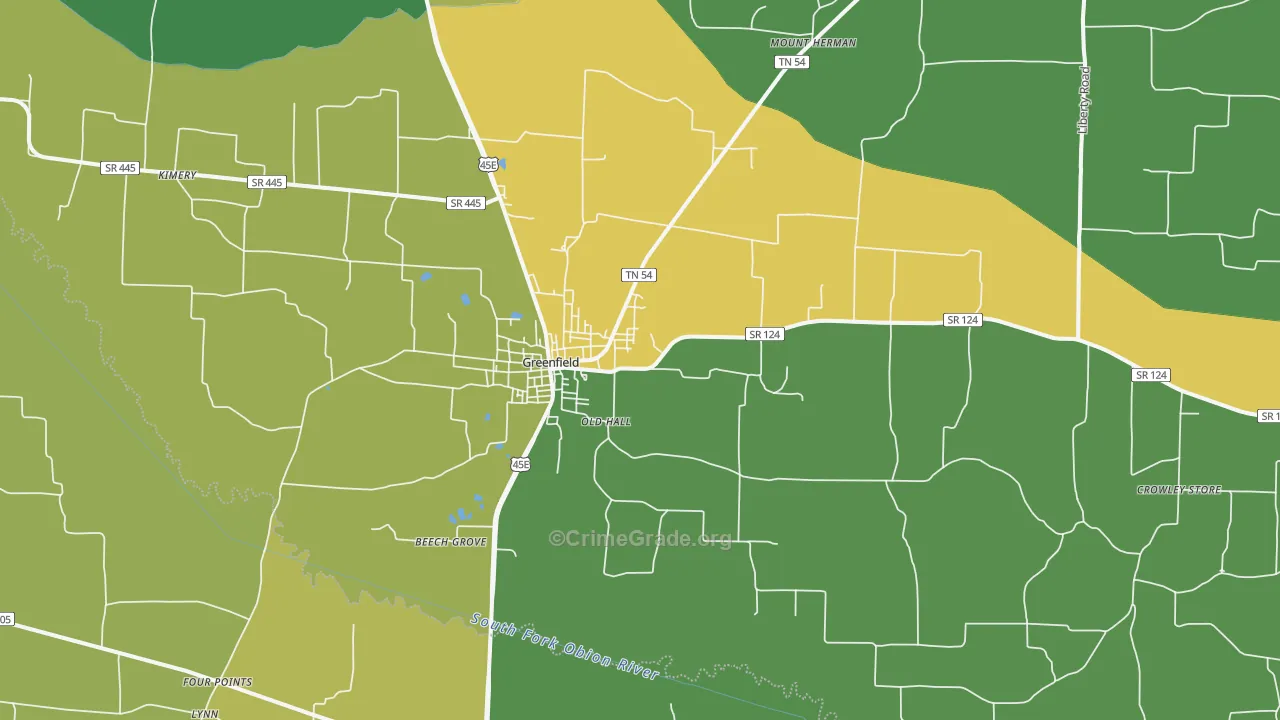 38230, TN Map of Vehicle Theft Rates