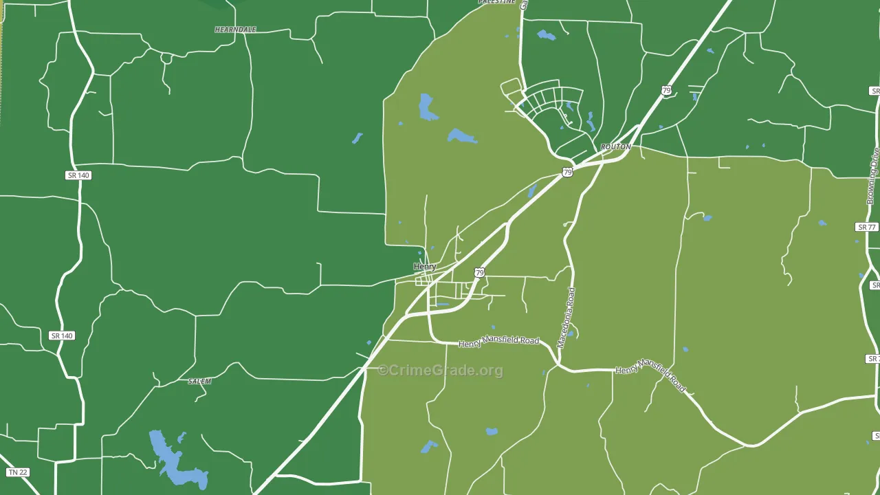 38231, TN Map of Vehicle Theft Rates