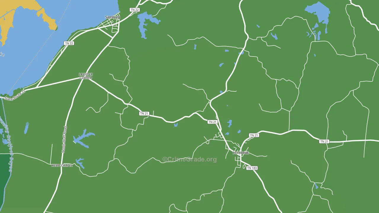 38232, TN Map of Vehicle Theft Rates