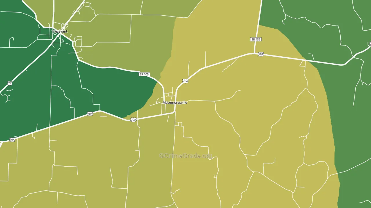 38235, TN Map of Vehicle Theft Rates
