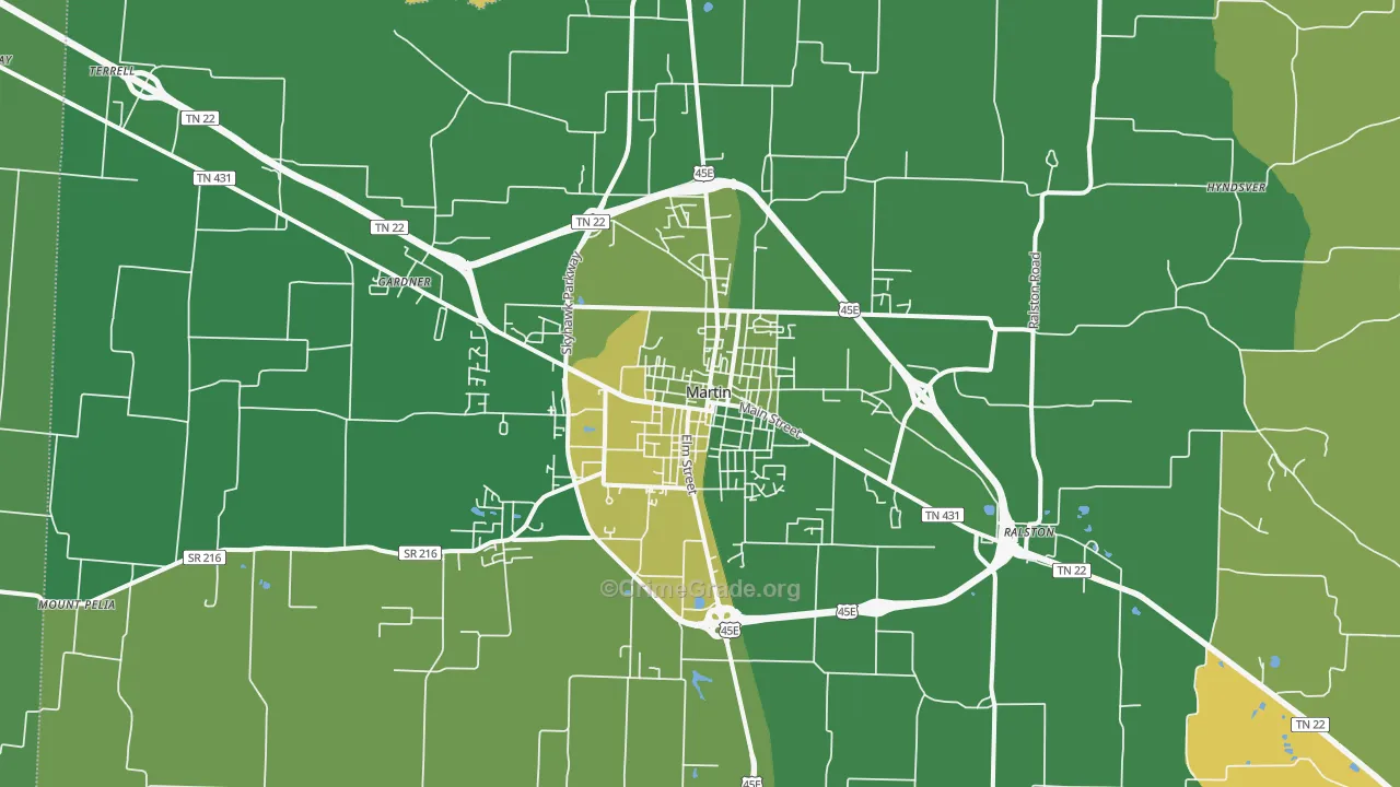 38237, TN Map of Vehicle Theft Rates