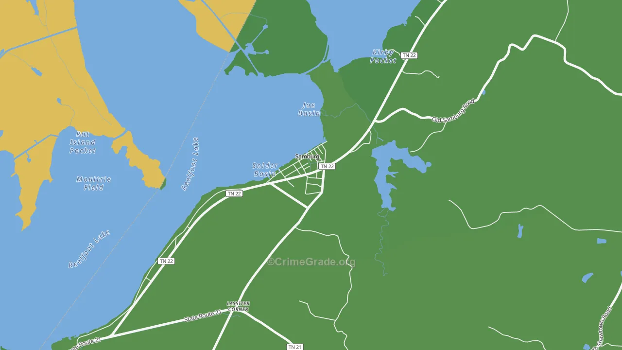 38254, TN Map of Vehicle Theft Rates