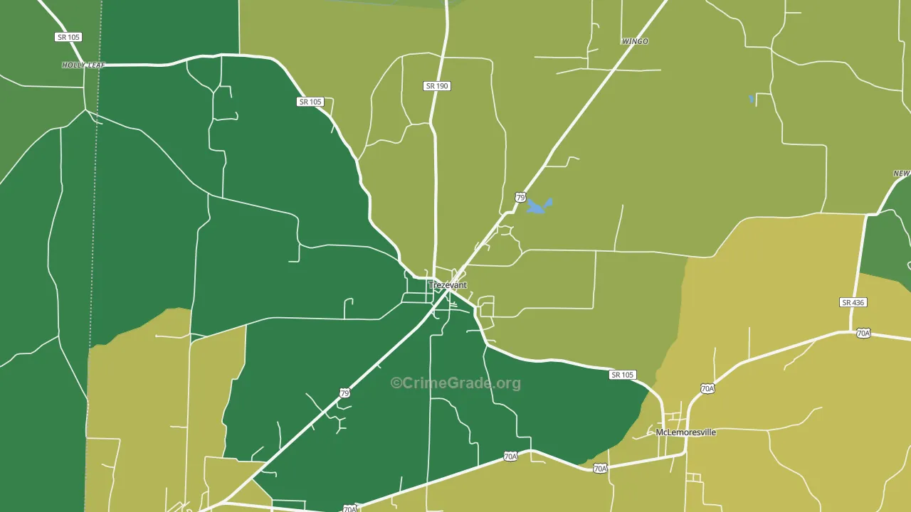 38258, TN Map of Vehicle Theft Rates