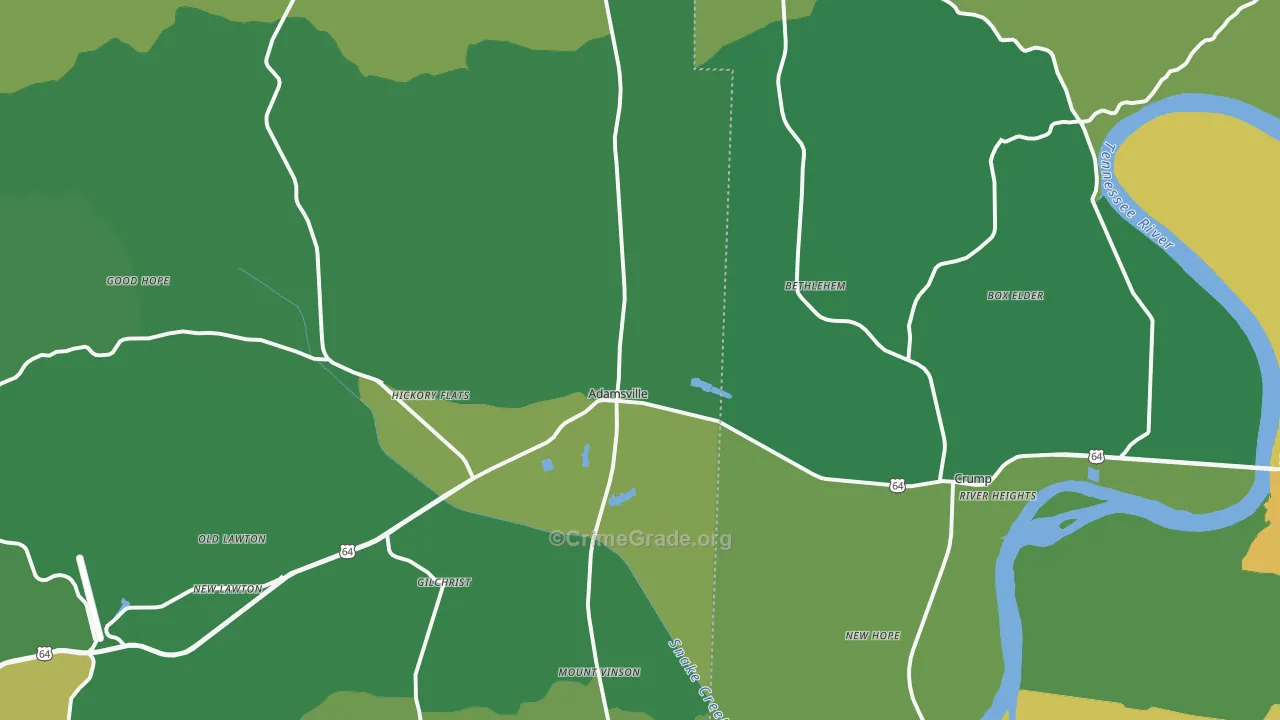 38310, TN Map of Vehicle Theft Rates