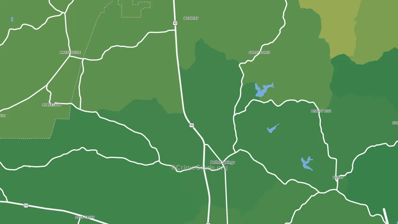 38315, TN Map of Vehicle Theft Rates