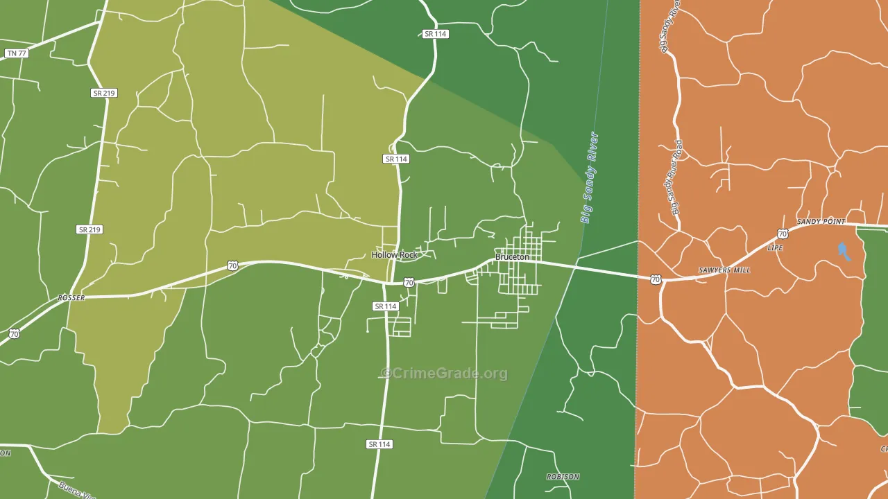 38317, TN Map of Vehicle Theft Rates