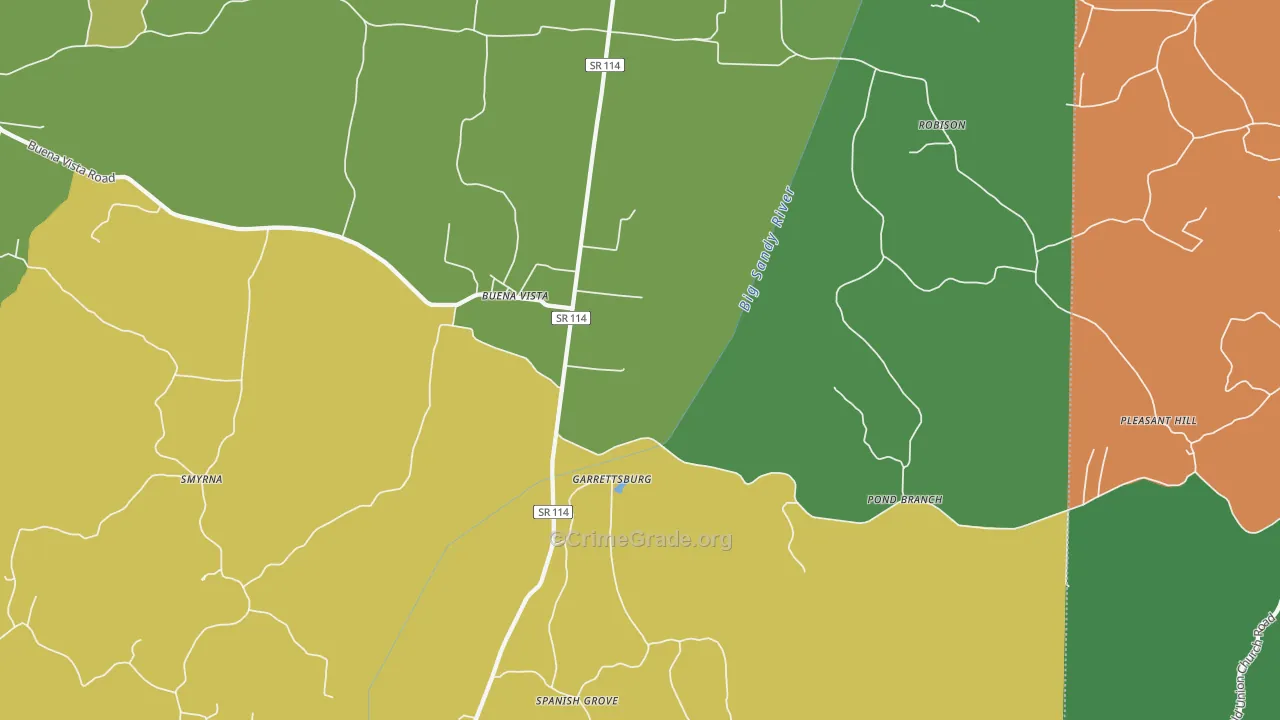 38318, TN Map of Vehicle Theft Rates
