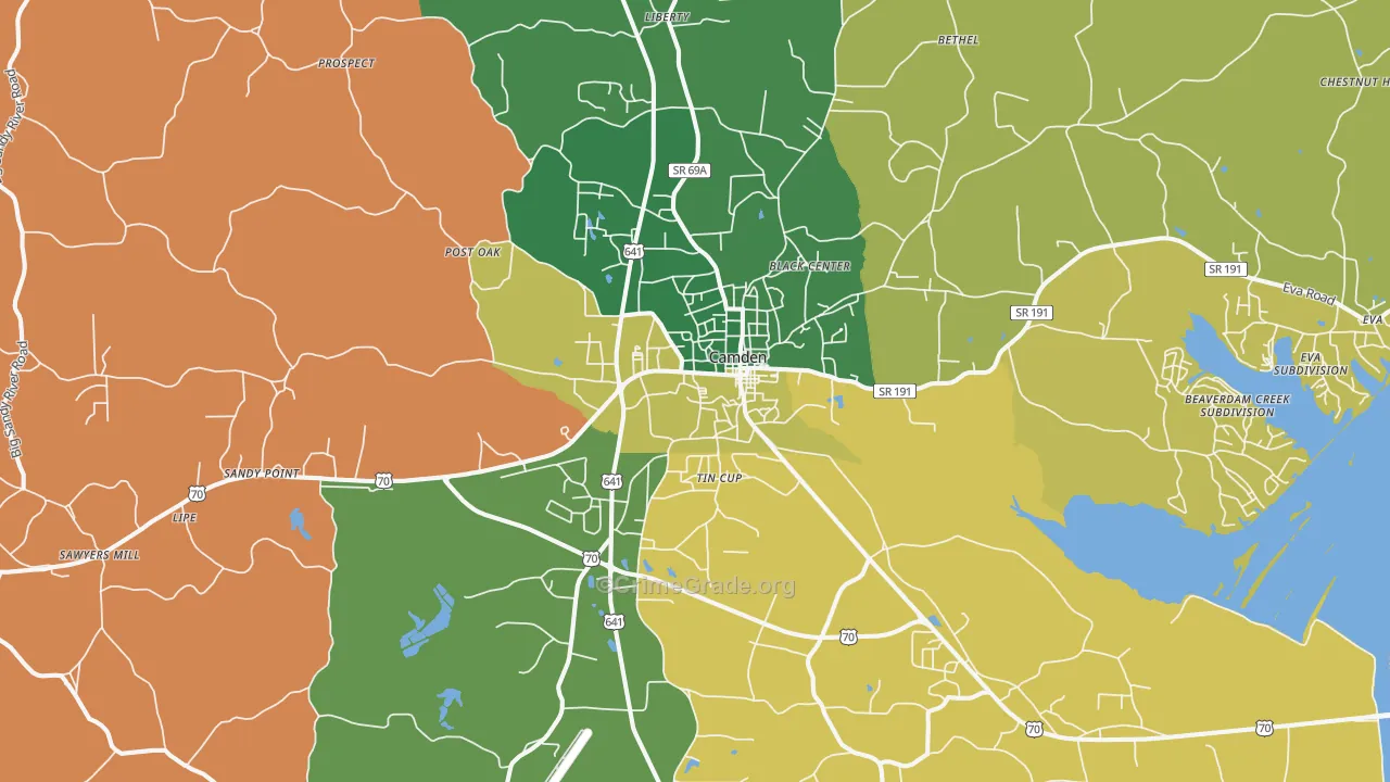 38320, TN Map of Vehicle Theft Rates