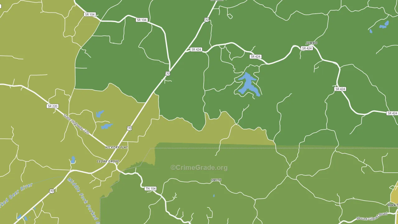 38321, TN Map of Vehicle Theft Rates