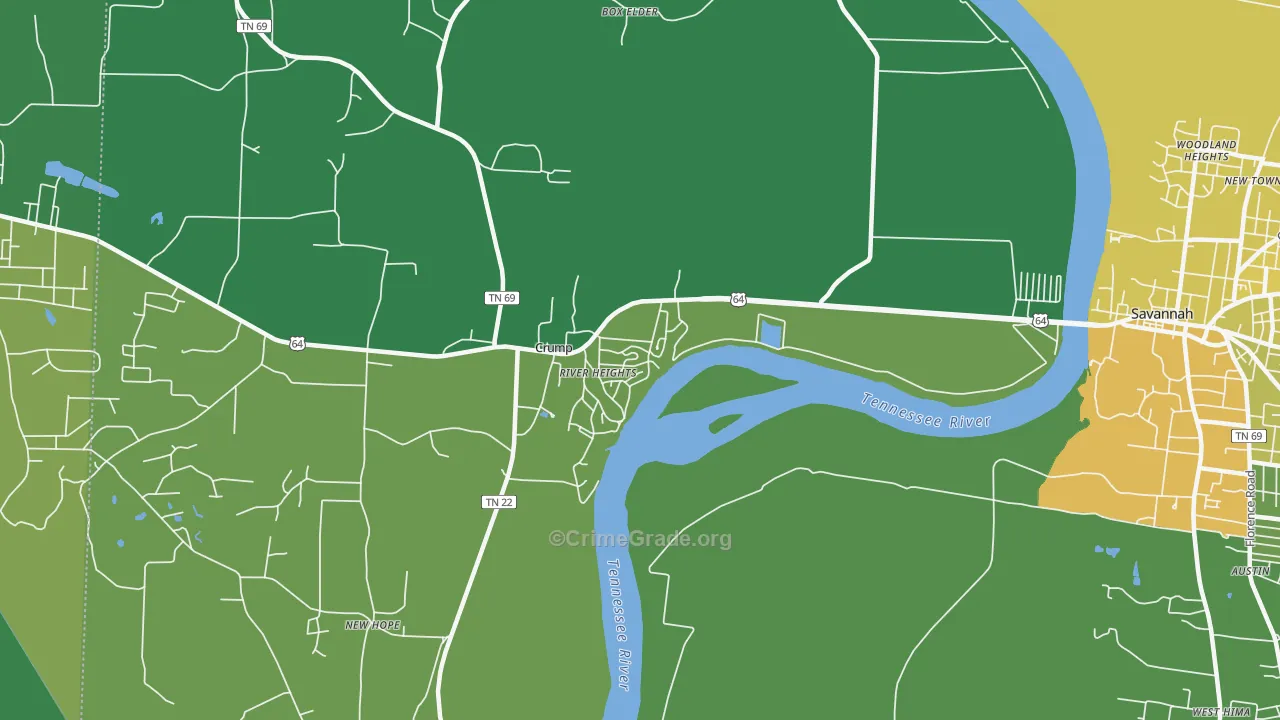 38327, TN Map of Vehicle Theft Rates