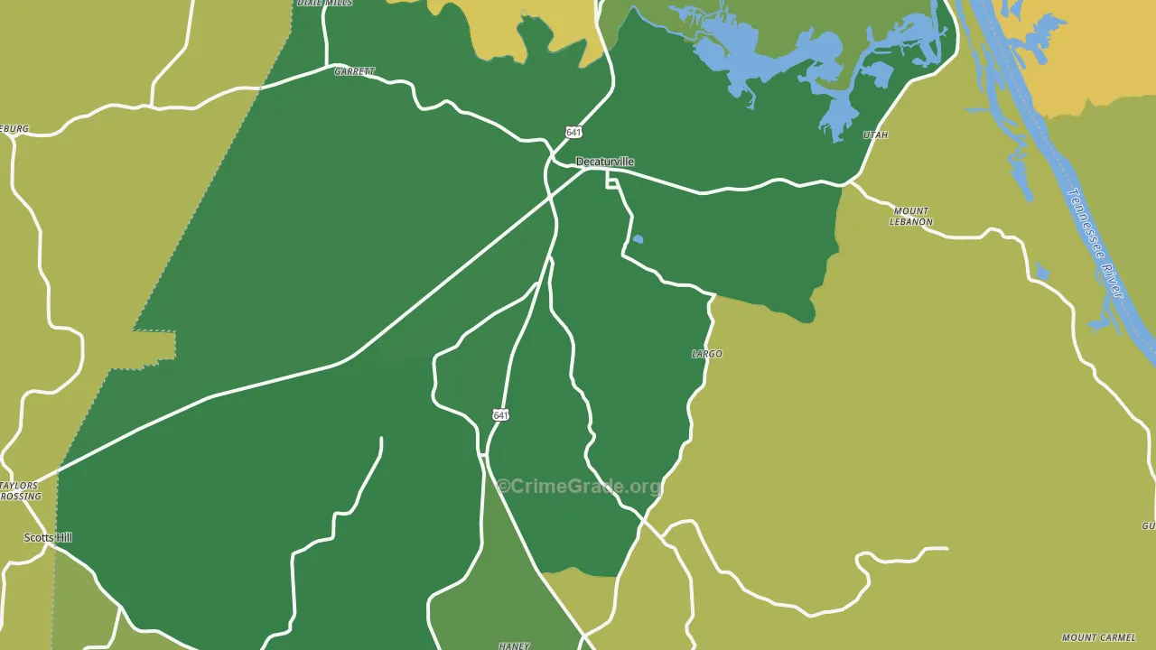 38329, TN Map of Vehicle Theft Rates