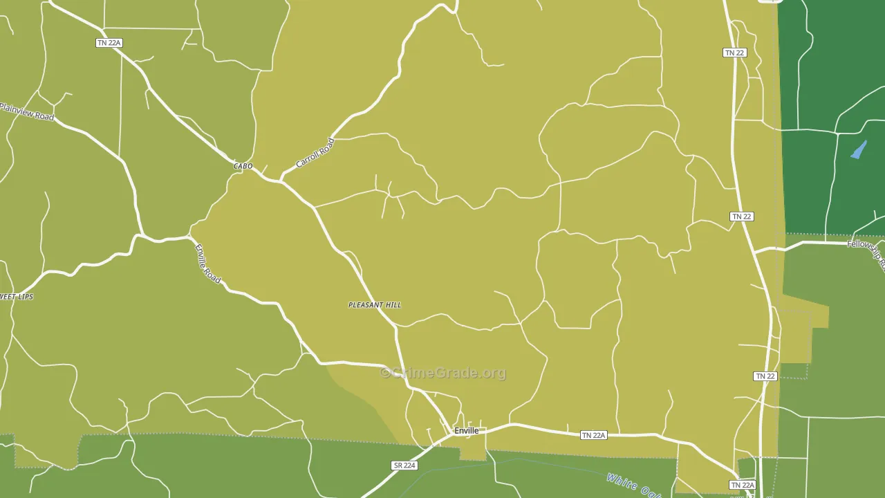 38332, TN Map of Vehicle Theft Rates