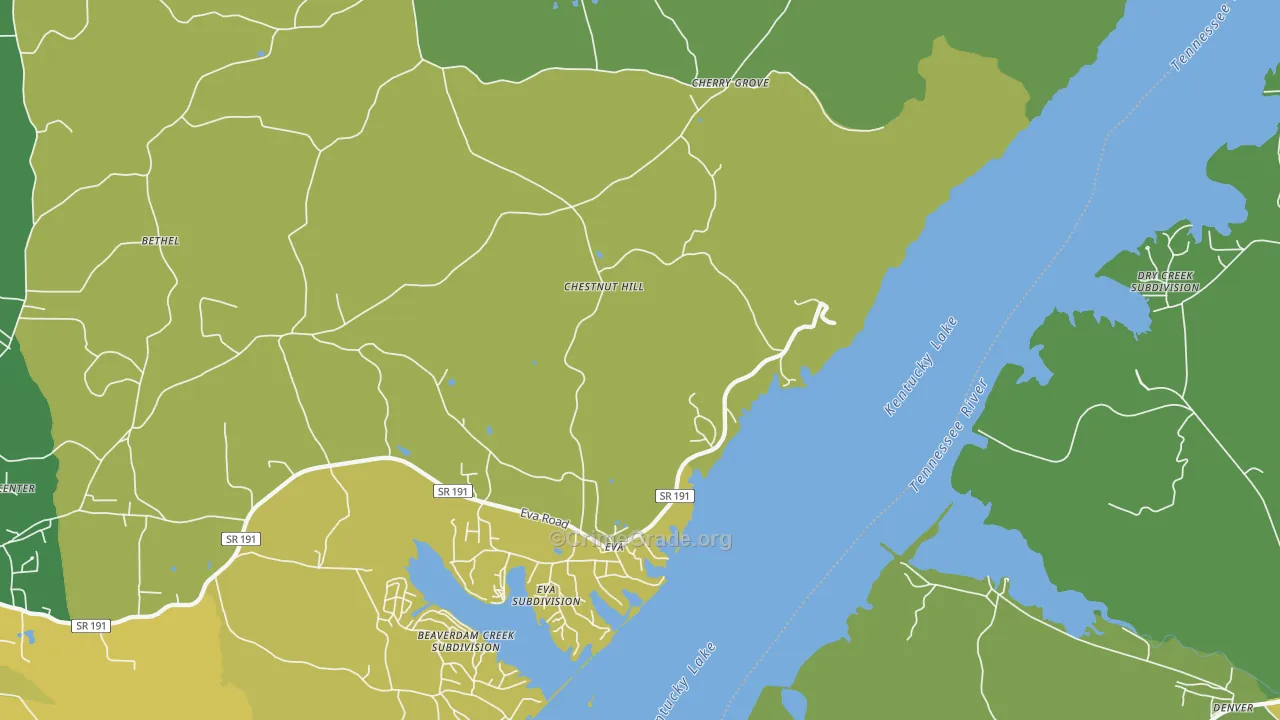 38333, TN Map of Vehicle Theft Rates