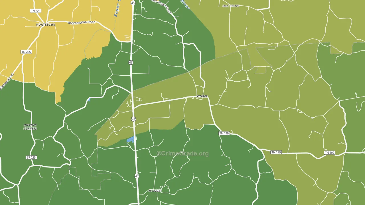 38334, TN Map of Vehicle Theft Rates