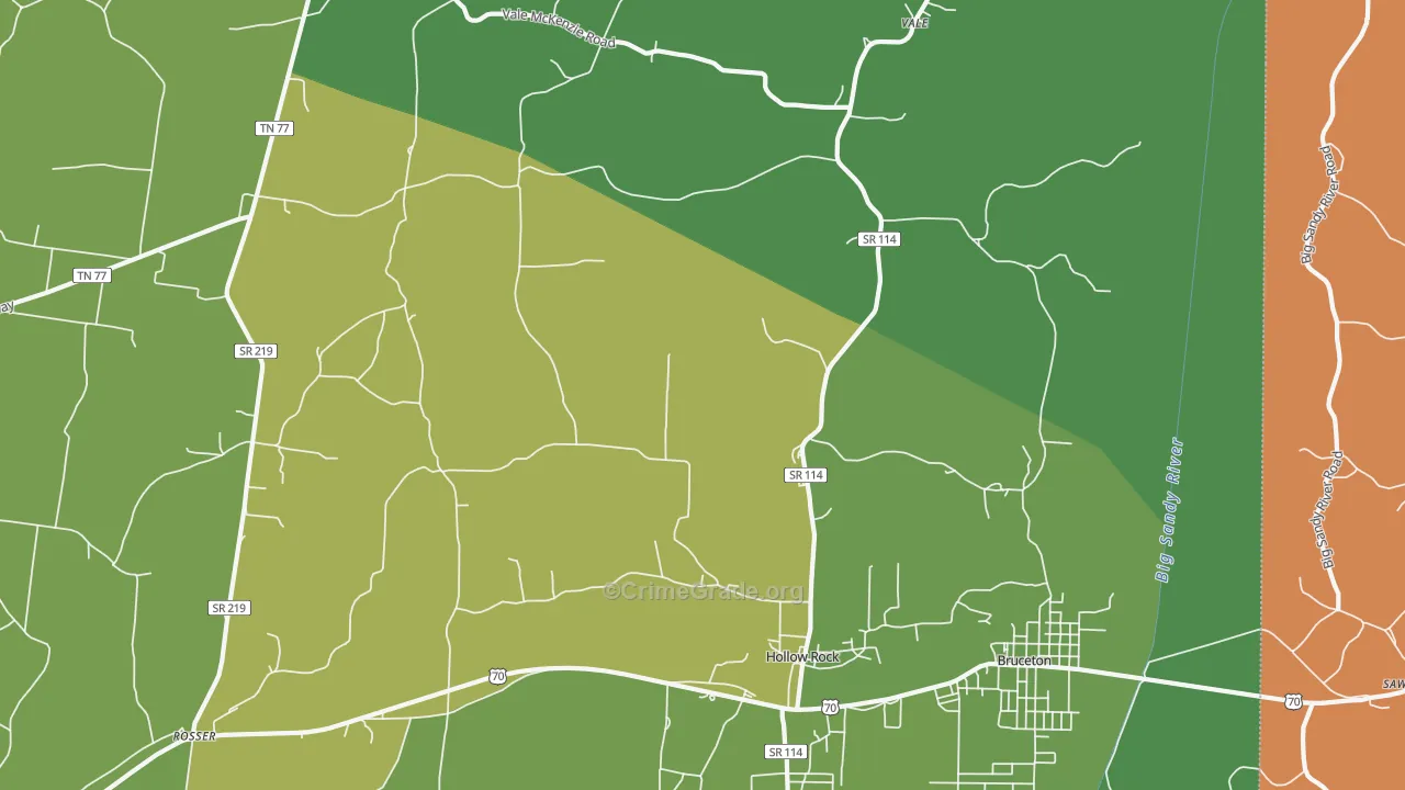 38342, TN Map of Vehicle Theft Rates