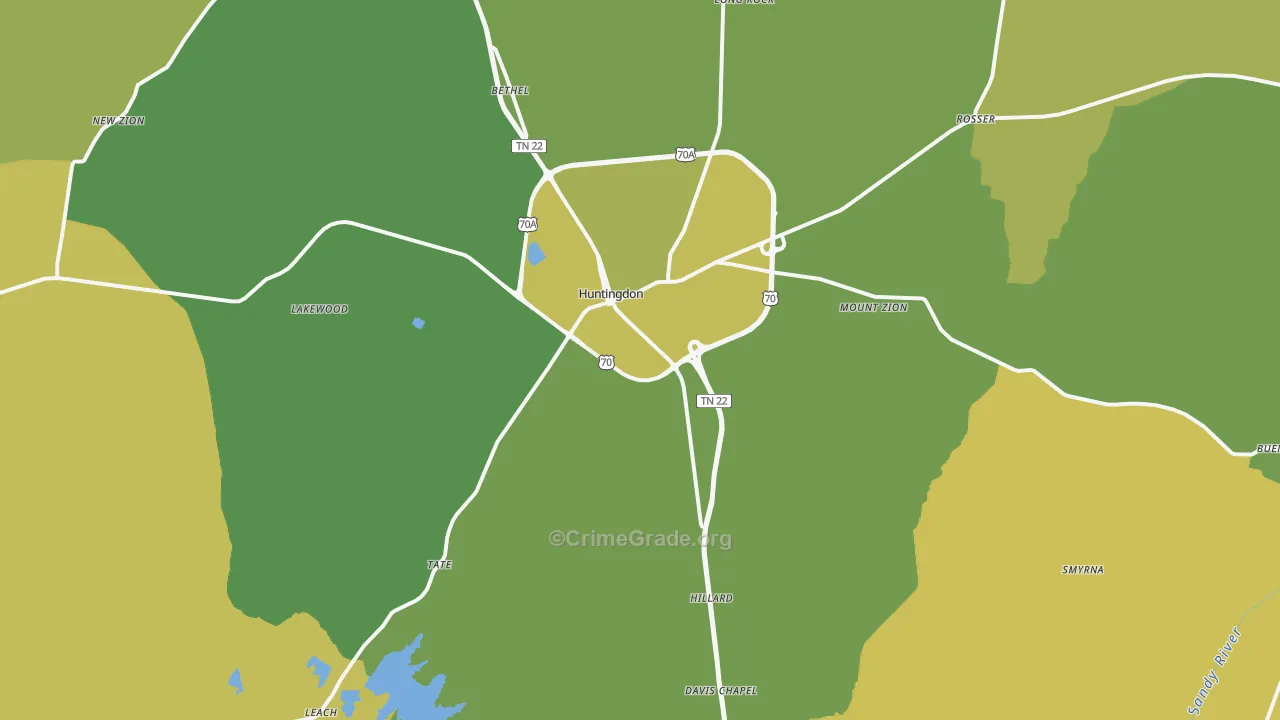 38344, TN Map of Vehicle Theft Rates