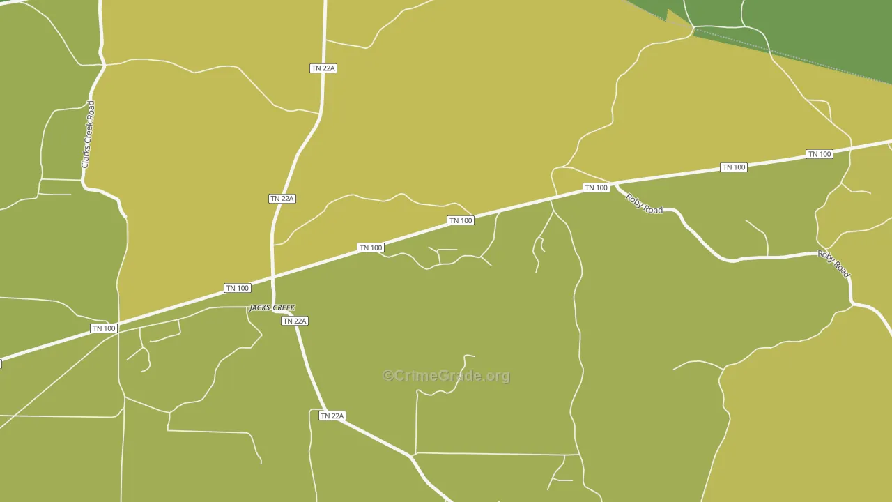 38347, TN Map of Vehicle Theft Rates