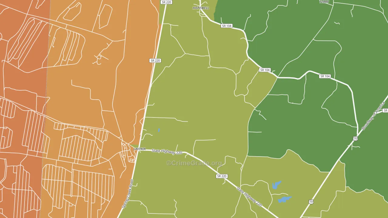 38348, TN Map of Vehicle Theft Rates