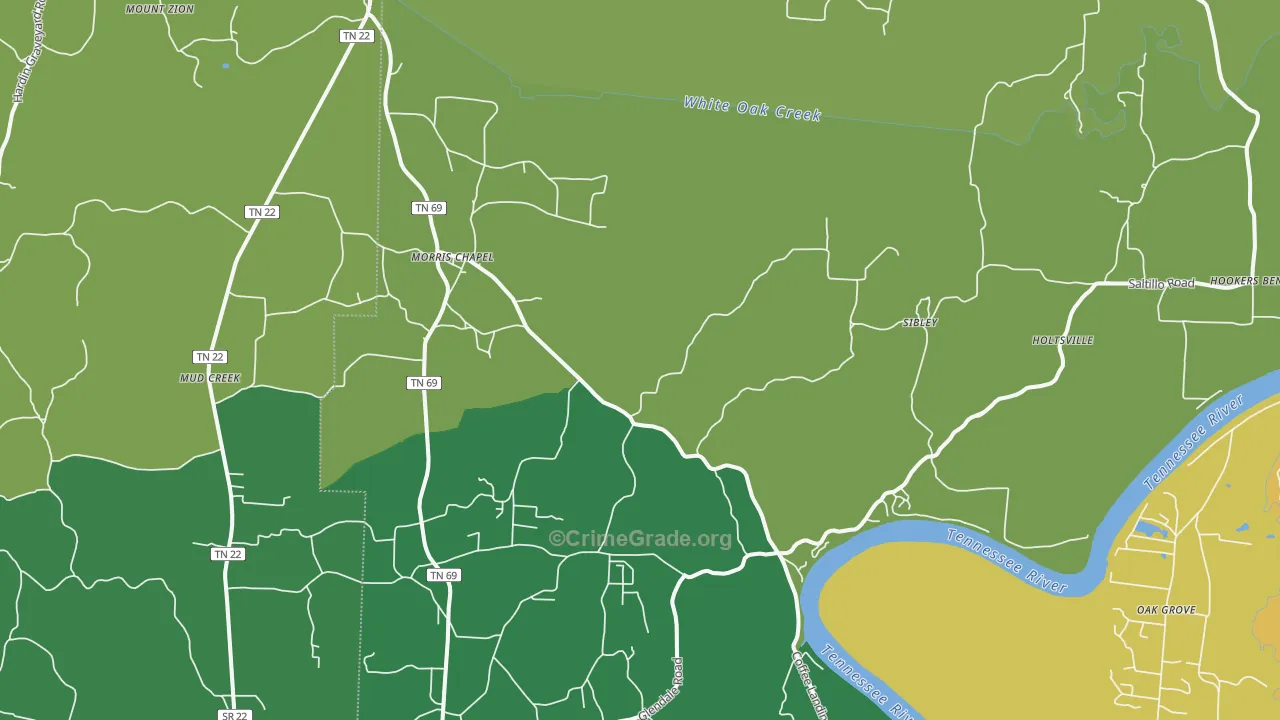 38361, TN Map of Vehicle Theft Rates