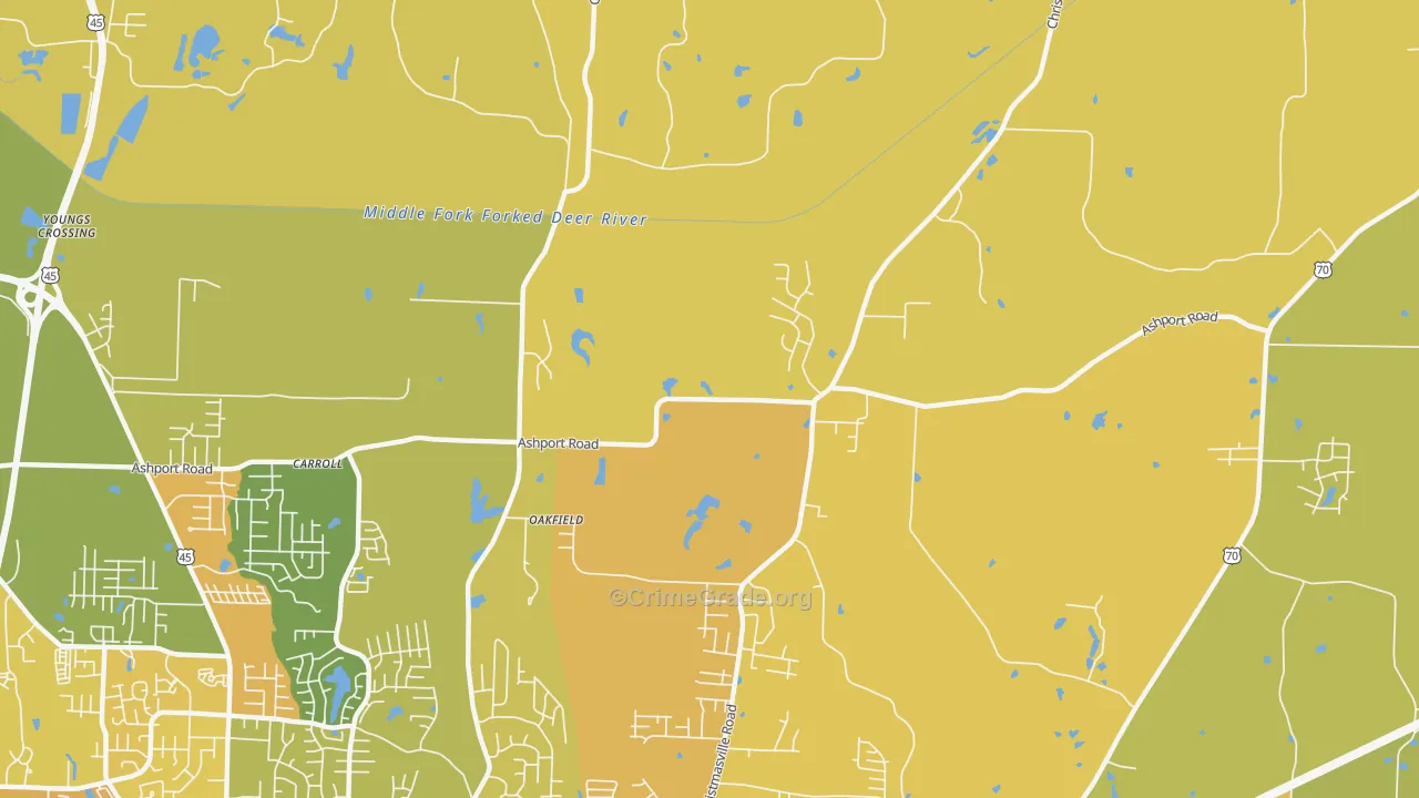 38362, TN Map of Vehicle Theft Rates