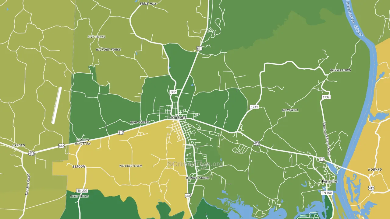 38363, TN Map of Vehicle Theft Rates