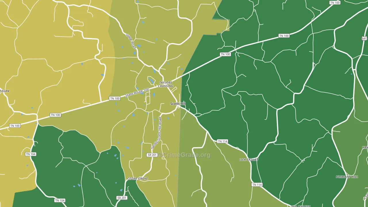 38374, TN Map of Vehicle Theft Rates