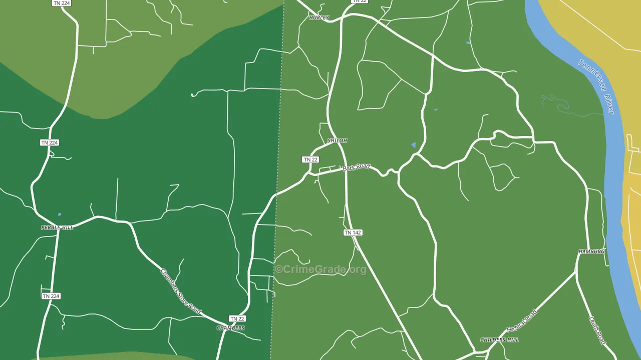 38376, TN Map of Vehicle Theft Rates