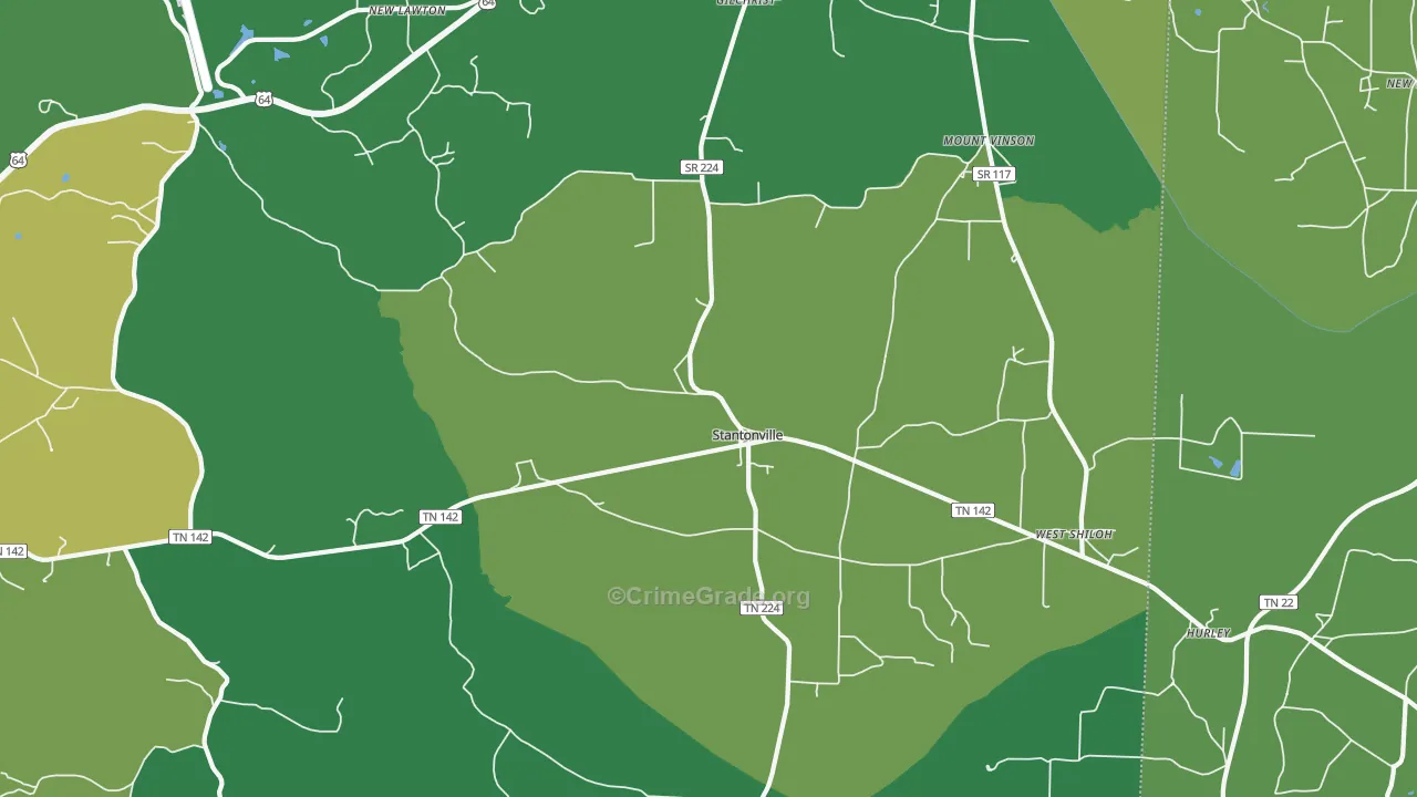 38379, TN Map of Vehicle Theft Rates