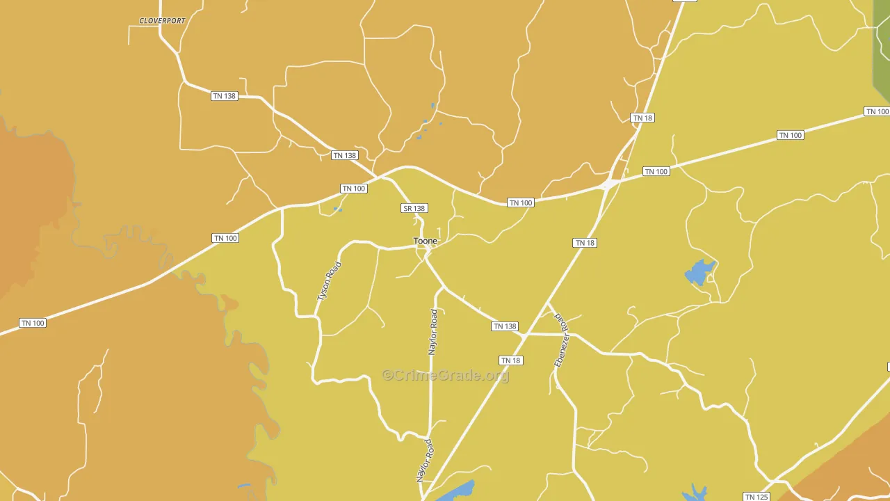 38381, TN Map of Vehicle Theft Rates