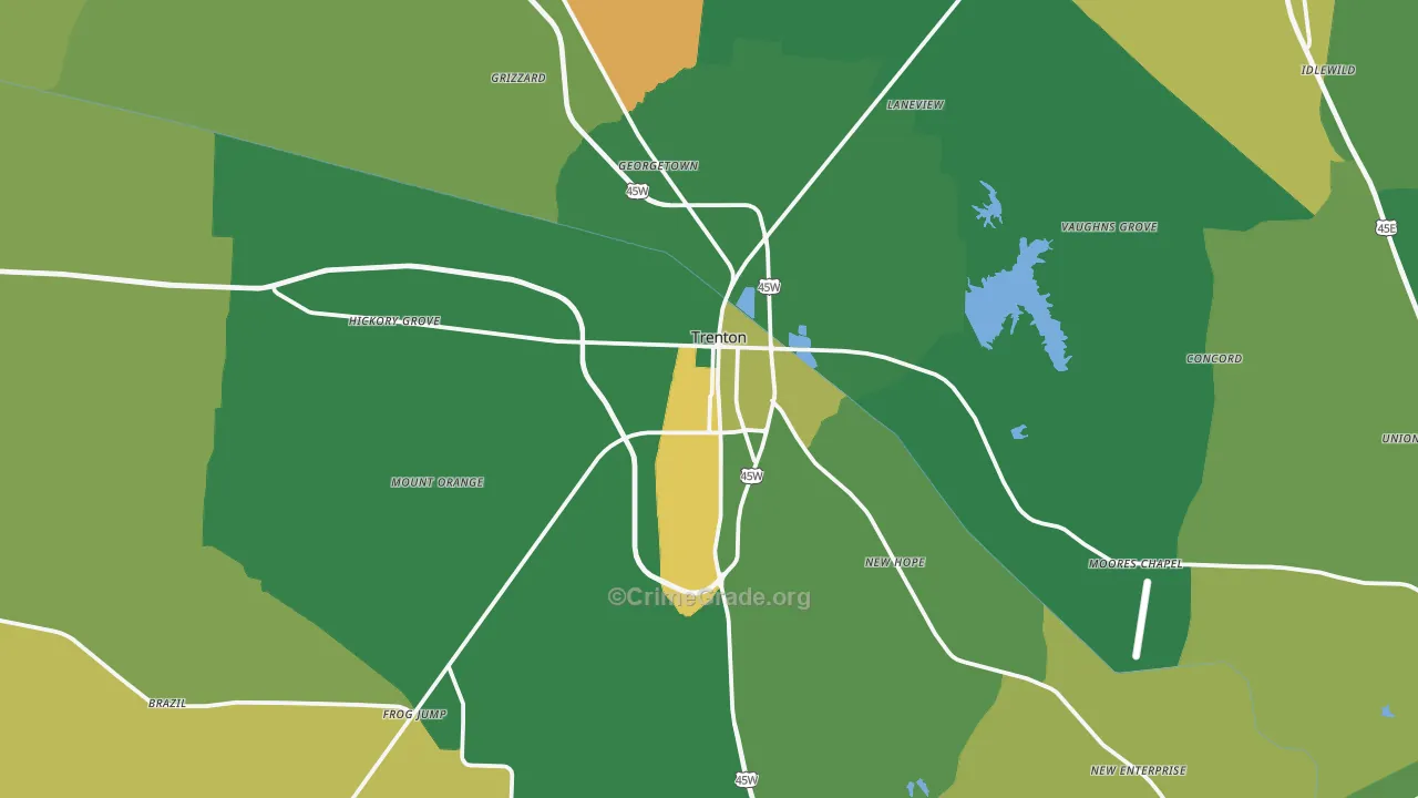 38382, TN Map of Vehicle Theft Rates